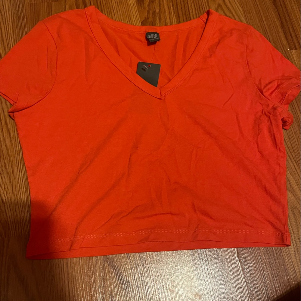 Wild Fable Bright Orange Crop Top